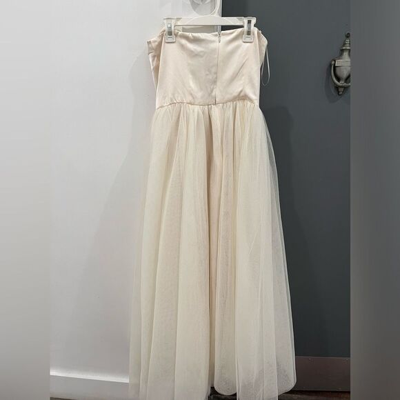 NWT Reformation Maxi Dress White Alouette Tulle Satin Strapless Bridal Wedding 4 - Picture 6 of 9
